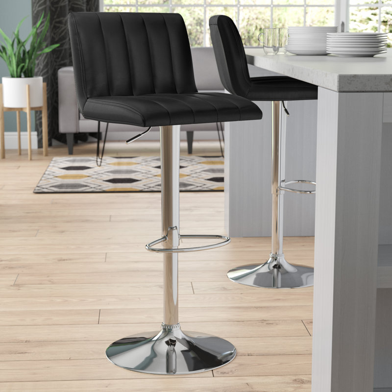 Wade Logan Alandra Adjustable Height Swivel Bar Stool & Reviews Wayfair